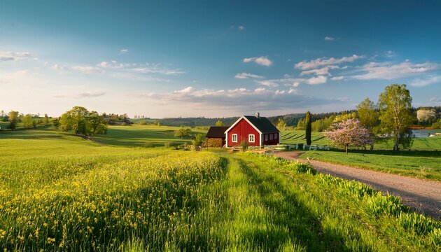 Swedish Country Landscape In May
