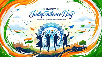 Happy independence day india celebrating freedom on august 15th