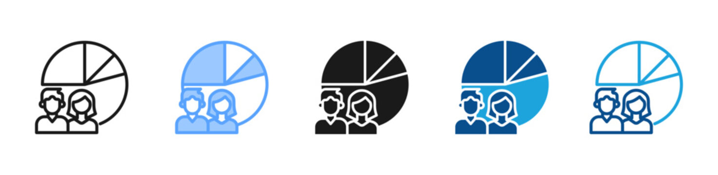Customer Segment web icon with multiple style collection