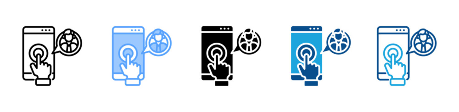 Touchpoint web icon with multiple style collection