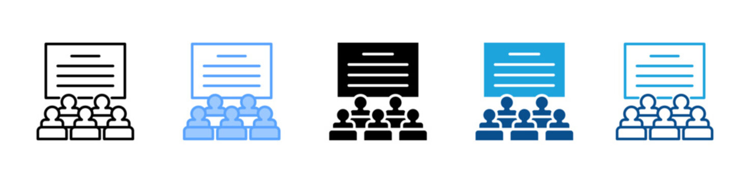 Classroom web icon with multiple style collection