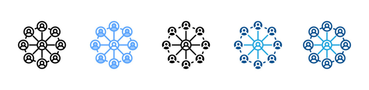 Community web icon with multiple style collection