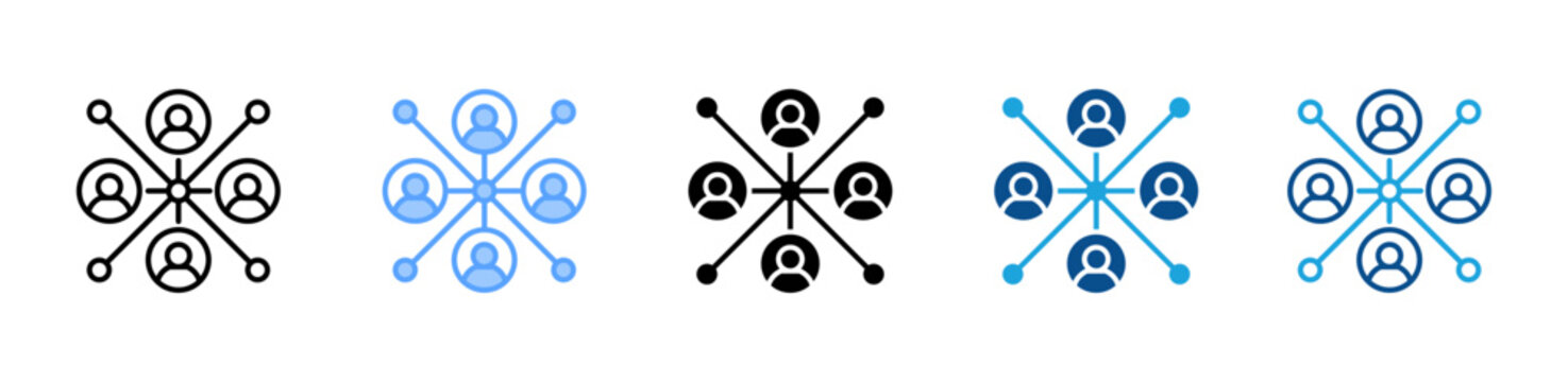 Stakeholder web icon with multiple style collection