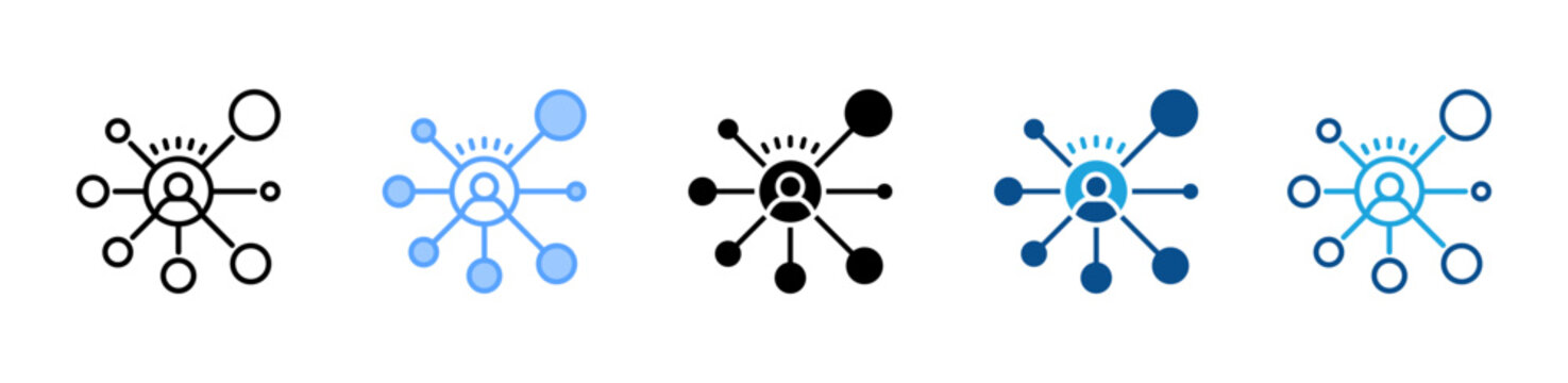 Network web icon with multiple style collection