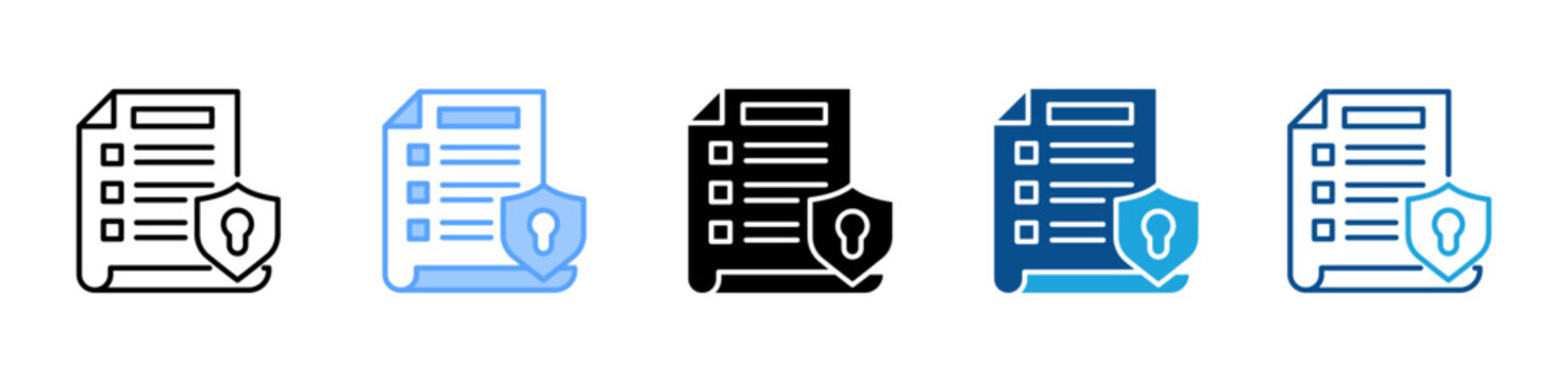 Policy web icon with multiple style collection