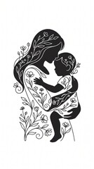 Obraz premium Eternal Mother Child Floral Embrace