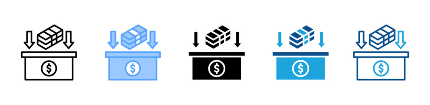 Accounts Receivable web icon with multiple style collection