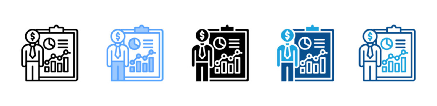 Investor Report web icon with multiple style collection