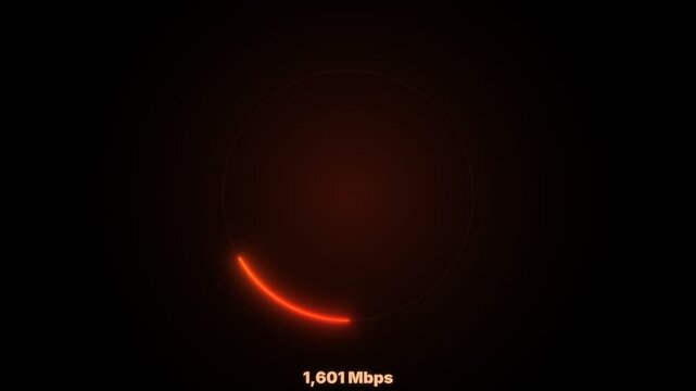 Futuristic Internet Speed Test Animation with Rising Mbps Counter