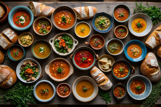 Popular dinner lunch seasonal Winter Meeting delicious homemade soup swap healthy meal AI Generative