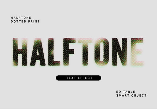Halftone Dotted Print Text Effect