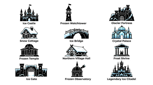 Ice Castle Fantasy Architecture Structures.
