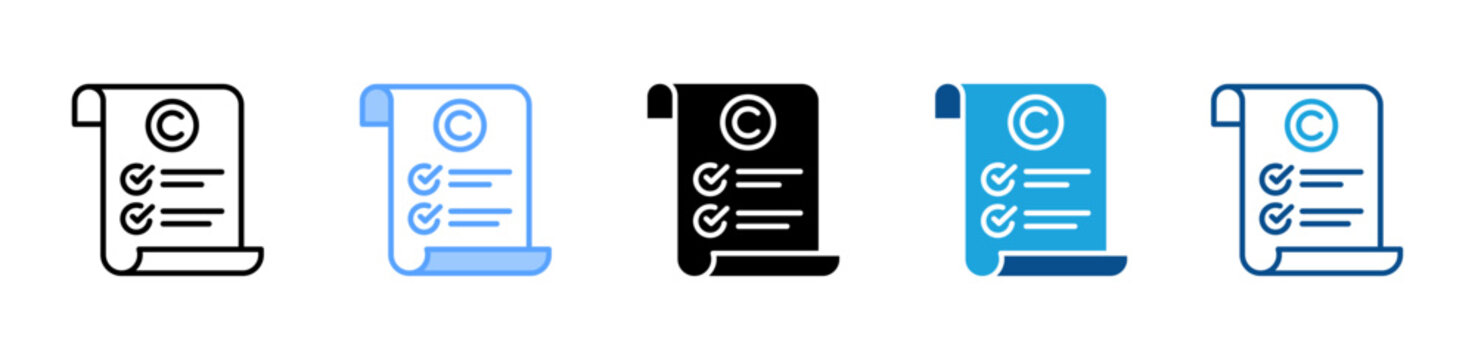Copyright Registration web icon with multiple style collection