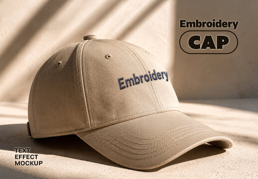 Embroidery Cap Text Effect Mockup