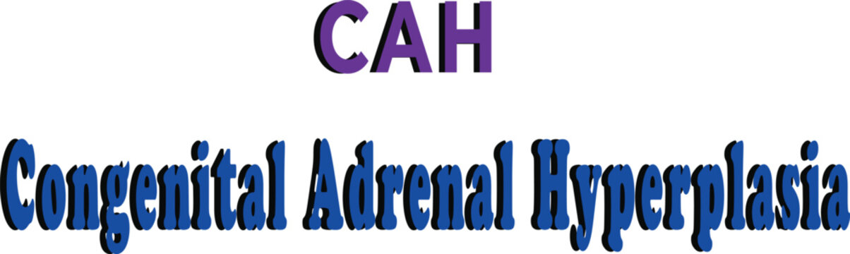 Congenital Adrenal Hyperplasia medical abbreviation CAH vector illustration text