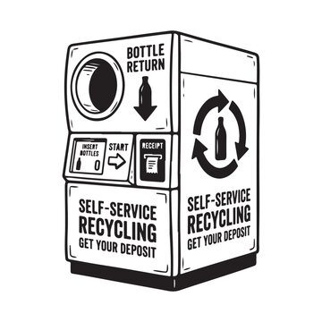 Bottle return machine for self service recycling