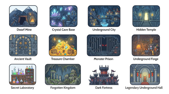 Fantasy Castle Gate with Towers.