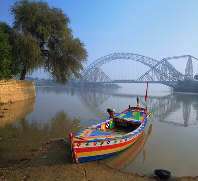 The Lansdowne Bridge, also known as Lens Down Bridge, is a historic cantilever bridge over the Indus River in Sukkur, Pakistan,