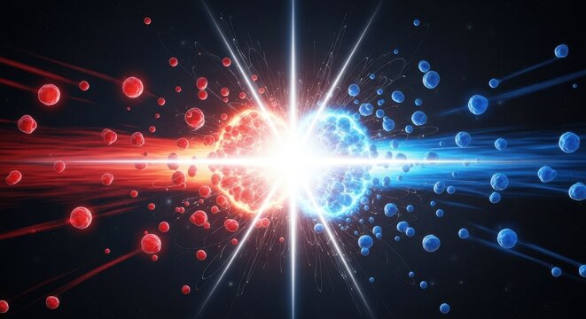 Cosmic Particle Collision in Deep Space.