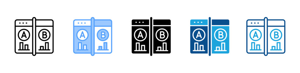 A B Testing web icon with multiple style collection © malikha