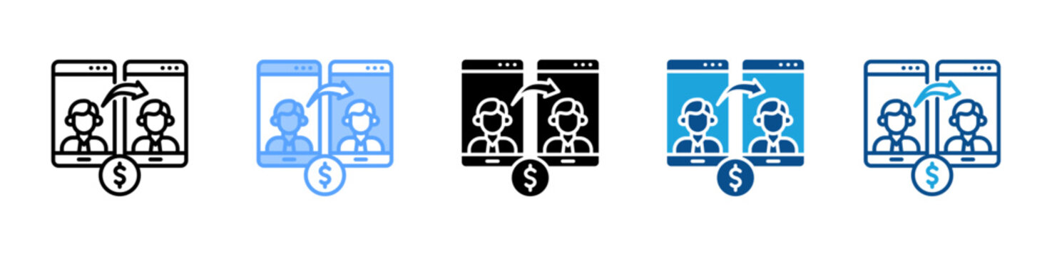 Referral Program web icon with multiple style collection