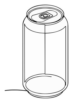 Vodka soda cocktail line art isometric vector. Generative AI