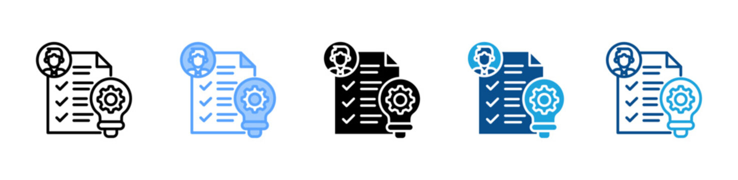 Competency Assessment web icon with multiple style collection