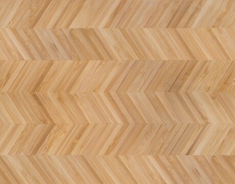 Wood seamless texture parquet floor pattern top view. Wooden light brown herringbone panel wallpaper design. 