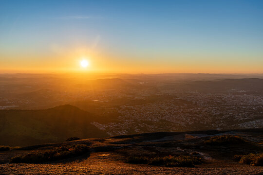 Late afternoon. Sunset, from the top of Pedra Grande, located in Atibaia, Brazil