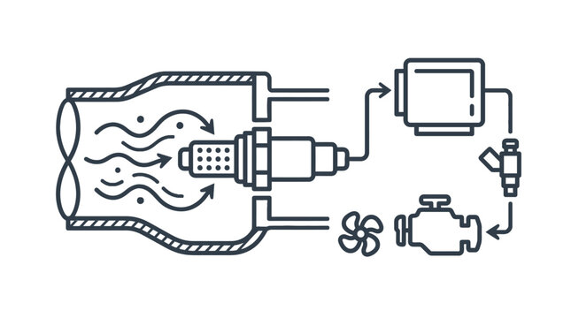 Sleek Monochrome Line Drawing of Raspberry Pi 4 Setup with Monitor Fan and Power Supply with high quality professional line art symbols for modern creative design and digital branding projects