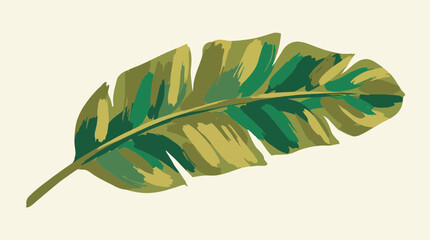 Hand Painted Banana Leaf Watercolor Vector © Bima