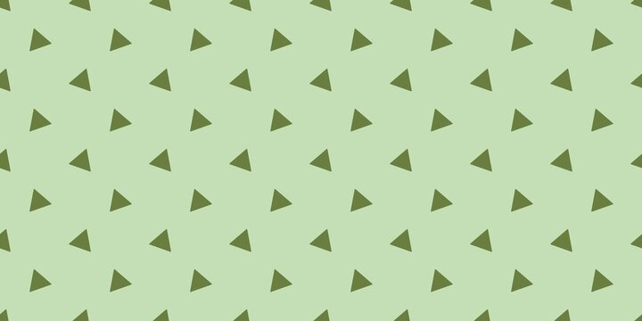Dark olive green mini triangles distributed over a pale moss green canvas. An organic earthy seamless print for rustic autumn harvest festival flyers and natural brand boxes.