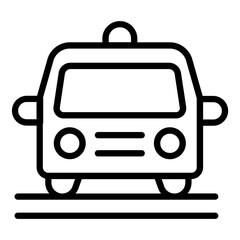 Fototapeta premium Tram Station Line Icon