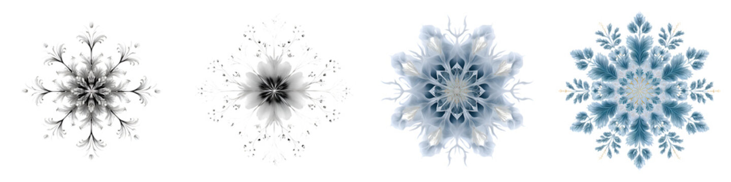 Watercolor Snowflake Collection for Winter Holiday Design