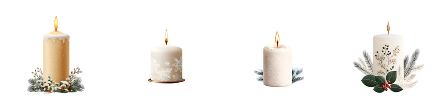 Burning Candles with Festive Decoration