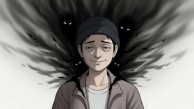 Young Asian man with dark hair.