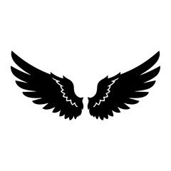 Fototapeta premium Stylized Black Wings Illustration with Elegant Design.
