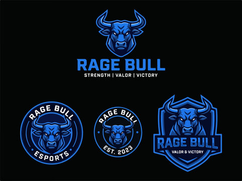 Rage Bull Esports Logos Blue