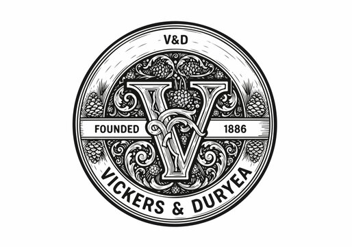 Vickers & Duryea company logo vintage