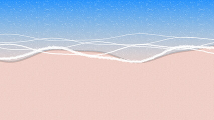 Procedural Art of Beach blue waves on the sand top down background © TriEndah