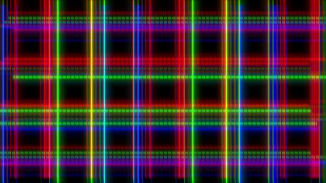 Bright glowing vertical and horizontal lines grid pattern animation