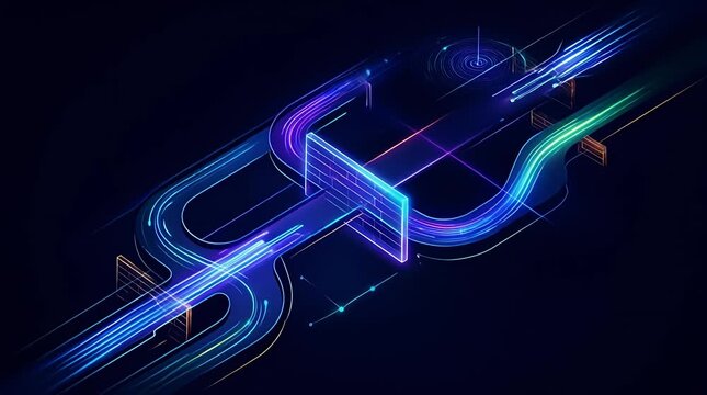 Futuristic Holographic Data Visualization Dynamic Digital Interface