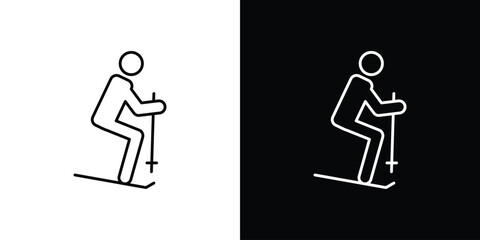 Skiing icon vector graphics set © JacobJ