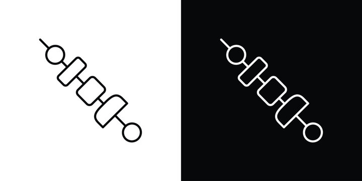 Skewer icon vector graphics set
