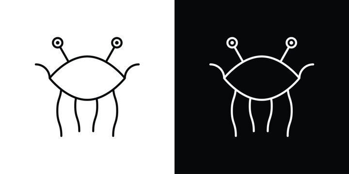 Spaghetti Monster Flying icon vector graphics set