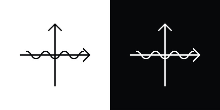 Wave sine icon vector graphics set