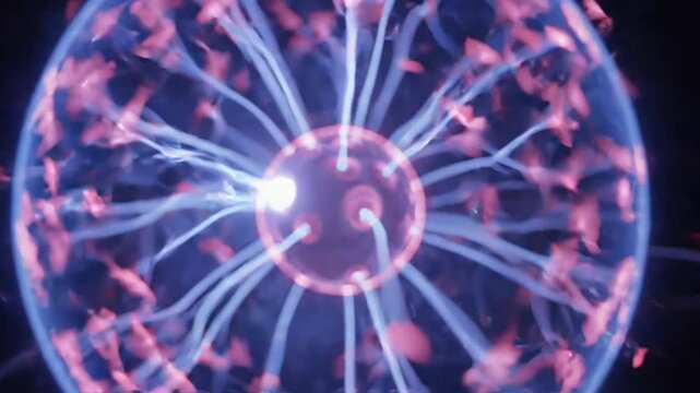 Glowing Plasma Ball with Electric Discharge