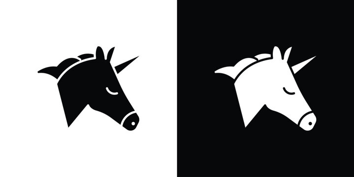 Alicorn icon vector logos set