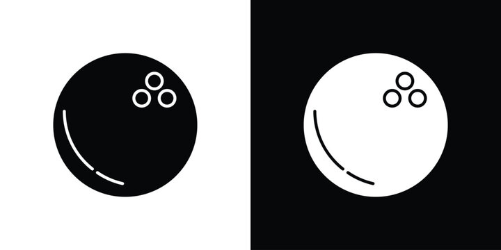 Bowling ball icon vector logos set