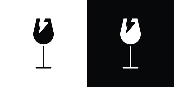 Box fragile icon vector logos set